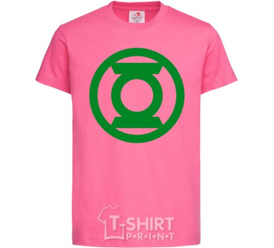 Детская футболка Зеленый фонарь лого зеленое Ярко-розовый фото