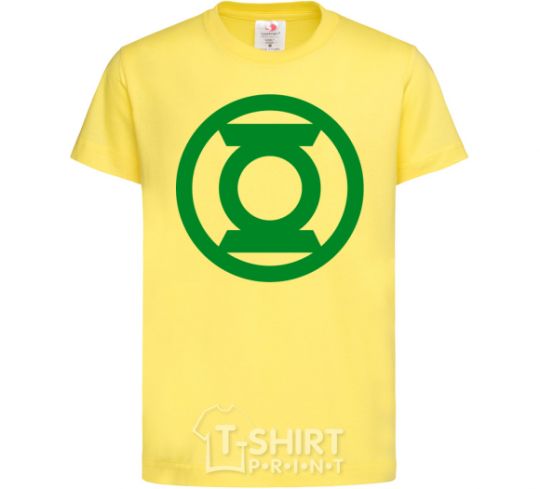 Kids T-shirt Green lantern logo green cornsilk фото