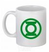 Ceramic mug Green lantern logo green White фото