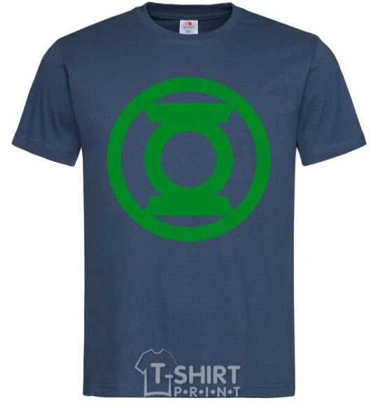 Мужская футболка Зеленый фонарь лого зеленое Темно-синий фото