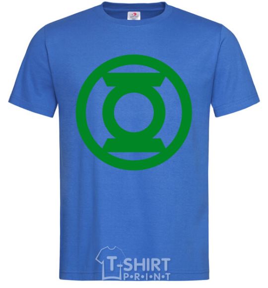 Мужская футболка Зеленый фонарь лого зеленое Ярко-синий фото