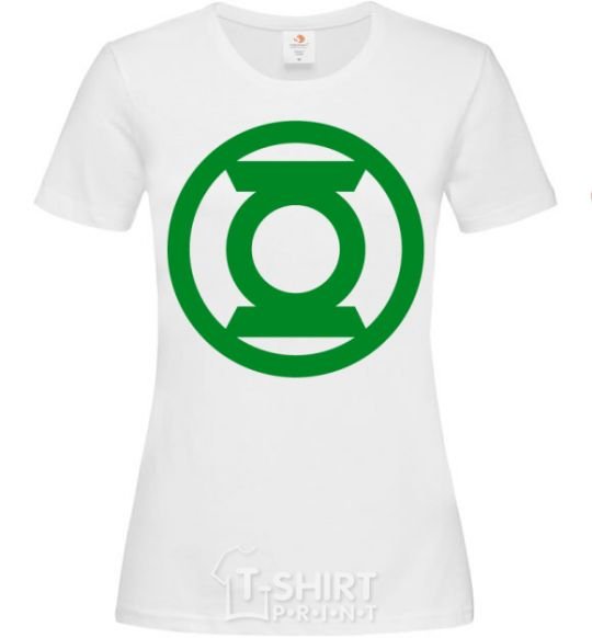 Women's T-shirt Green lantern logo green White фото