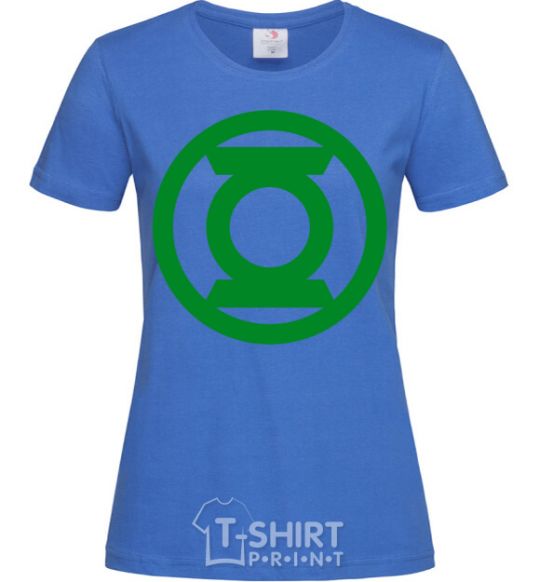 Women's T-shirt Green lantern logo green royal-blue фото