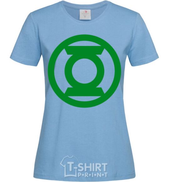 Women's T-shirt Green lantern logo green sky-blue фото