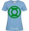 Women's T-shirt Green lantern logo green sky-blue фото