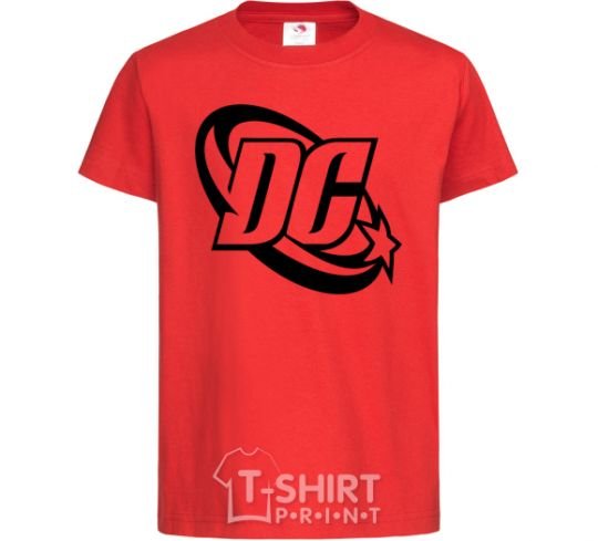 Детская футболка DC logo black Красный фото