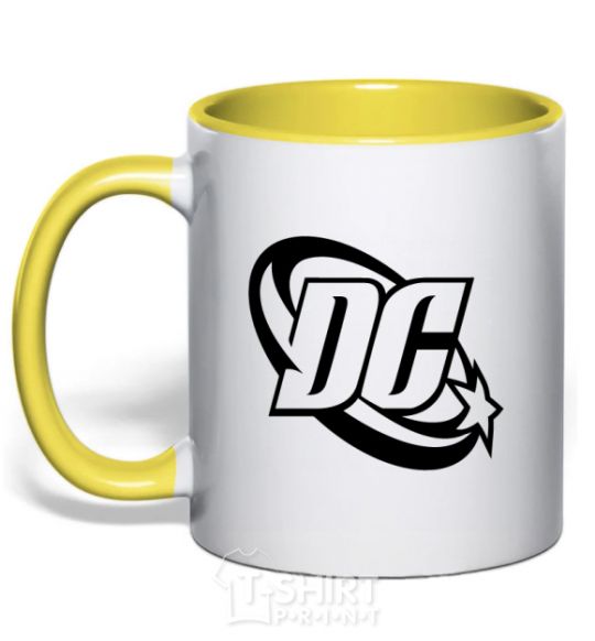 Mug with a colored handle DC logo black yellow фото