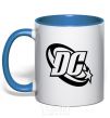 Mug with a colored handle DC logo black royal-blue фото