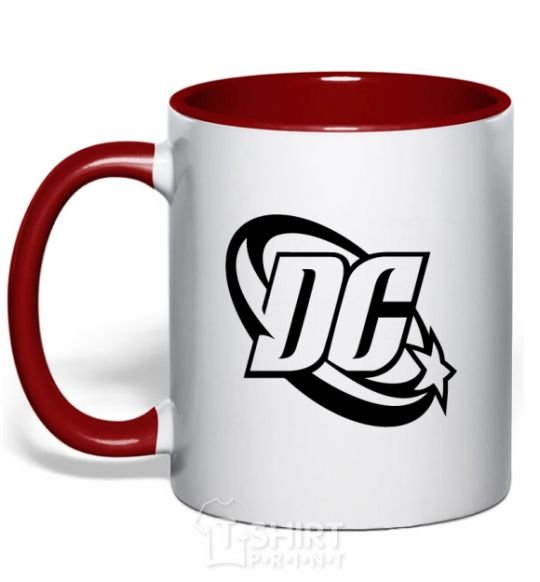 Mug with a colored handle DC logo black red фото