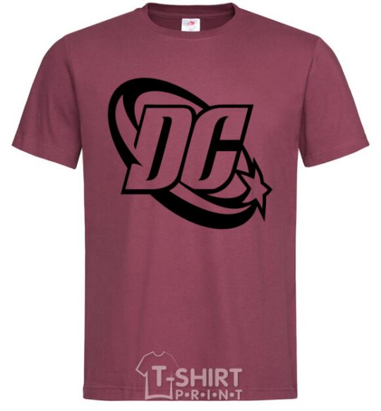 Men's T-Shirt DC logo black burgundy фото