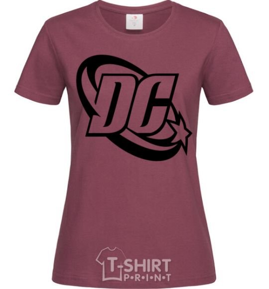 Женская футболка DC logo black Бордовый фото