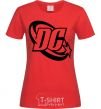 Женская футболка DC logo black Красный фото