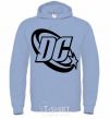 Men`s hoodie DC logo black sky-blue фото