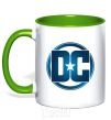 Mug with a colored handle DC logo fullcolour kelly-green фото