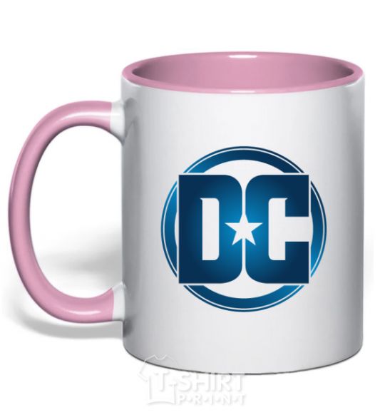 Mug with a colored handle DC logo fullcolour light-pink фото