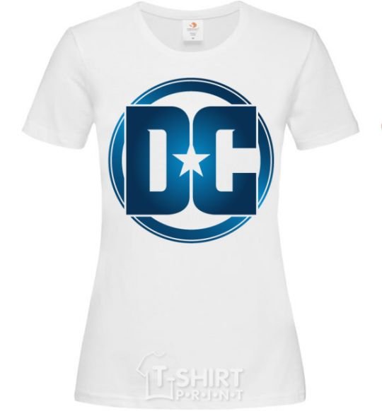Women's T-shirt DC logo fullcolour White фото