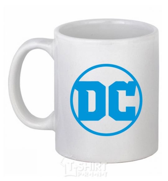 Чашка керамическая DC голубой Белый фото