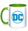 Mug with a colored handle DC blue kelly-green фото