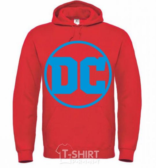 Men`s hoodie DC blue bright-red фото