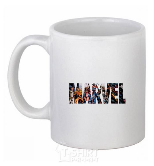 Ceramic mug Marvel bright logo White фото