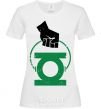 Women's T-shirt A hand holding a green lantern White фото