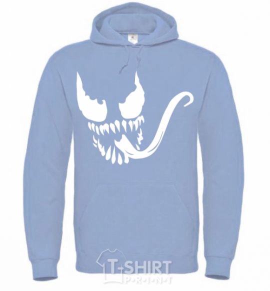 Men`s hoodie The Face of Venom sky-blue фото