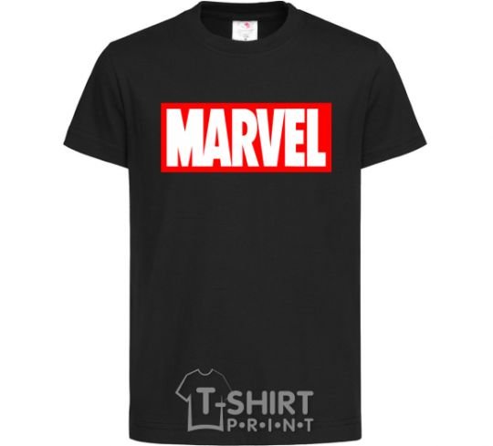 Kids T-shirt Marvel logo red white black фото