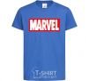 Kids T-shirt Marvel logo red white royal-blue фото