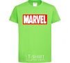Kids T-shirt Marvel logo red white orchid-green фото