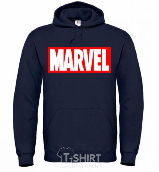 Men`s hoodie Marvel logo red white navy-blue фото