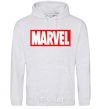 Men`s hoodie Marvel logo red white sport-grey фото