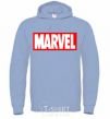 Men`s hoodie Marvel logo red white sky-blue фото