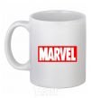 Ceramic mug Marvel logo red white White фото