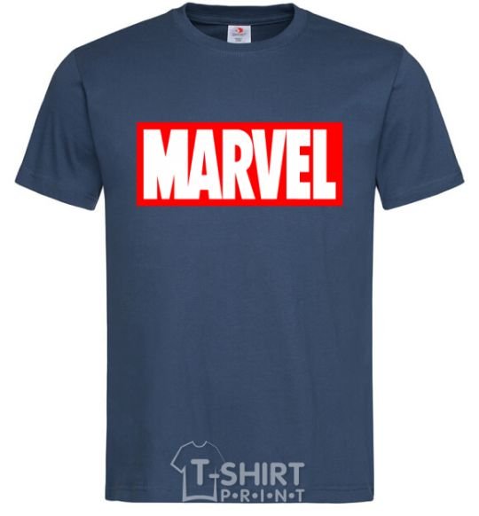 Men's T-Shirt Marvel logo red white navy-blue фото
