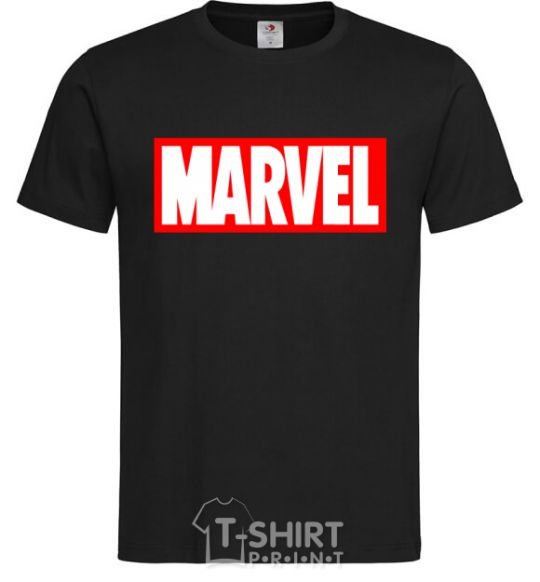 Men's T-Shirt Marvel logo red white black фото