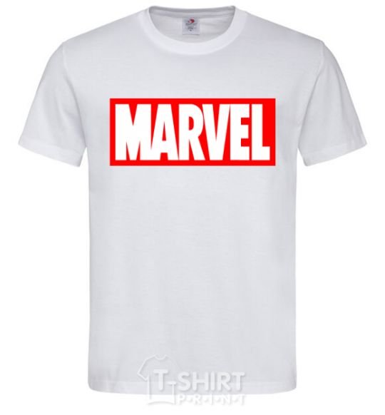 Men's T-Shirt Marvel logo red white White фото
