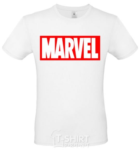 Men's T-Shirt Marvel logo red white White фото