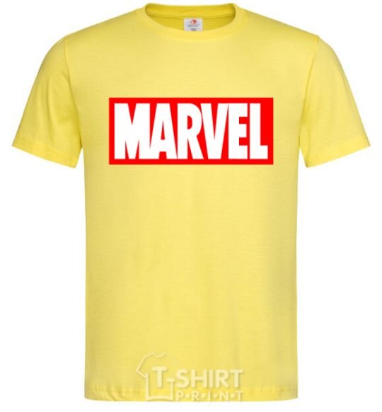 Men's T-Shirt Marvel logo red white cornsilk фото