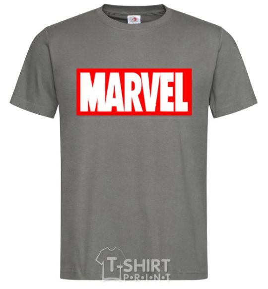 Men's T-Shirt Marvel logo red white dark-grey фото