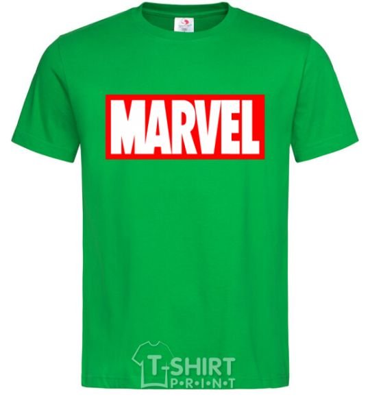 Men's T-Shirt Marvel logo red white kelly-green фото