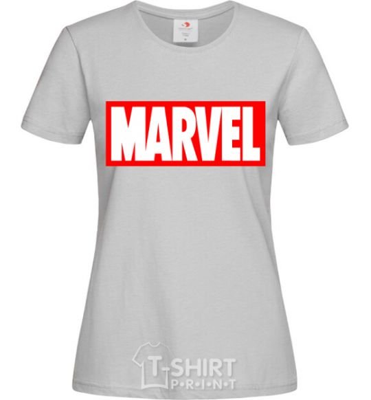 Женская футболка Marvel logo red white Серый фото