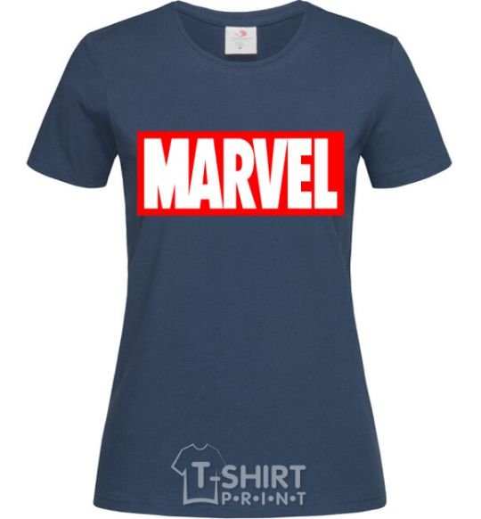 Женская футболка Marvel logo red white Темно-синий фото