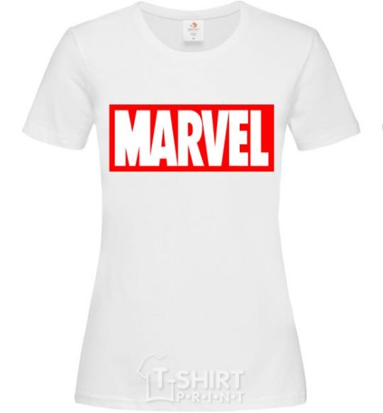 Women's T-shirt Marvel logo red white White фото