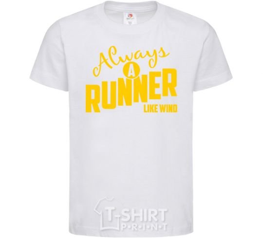 Детская футболка Always a runner like wind Белый фото