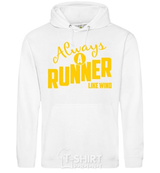 Men`s hoodie Always a runner like wind White фото