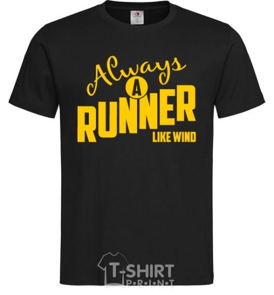 Мужская футболка Always a runner like wind Черный фото