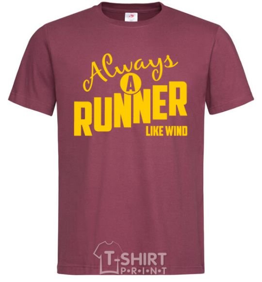 Мужская футболка Always a runner like wind Бордовый фото