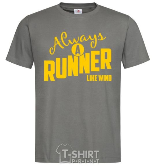Мужская футболка Always a runner like wind Графит фото