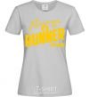 Women's T-shirt Always a runner like wind grey фото