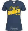 Women's T-shirt Always a runner like wind navy-blue фото